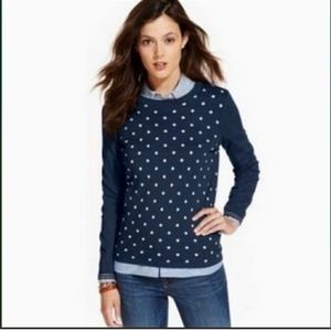 Tommy Hilfiger Navy Polka Dot Crew Neck Sweater